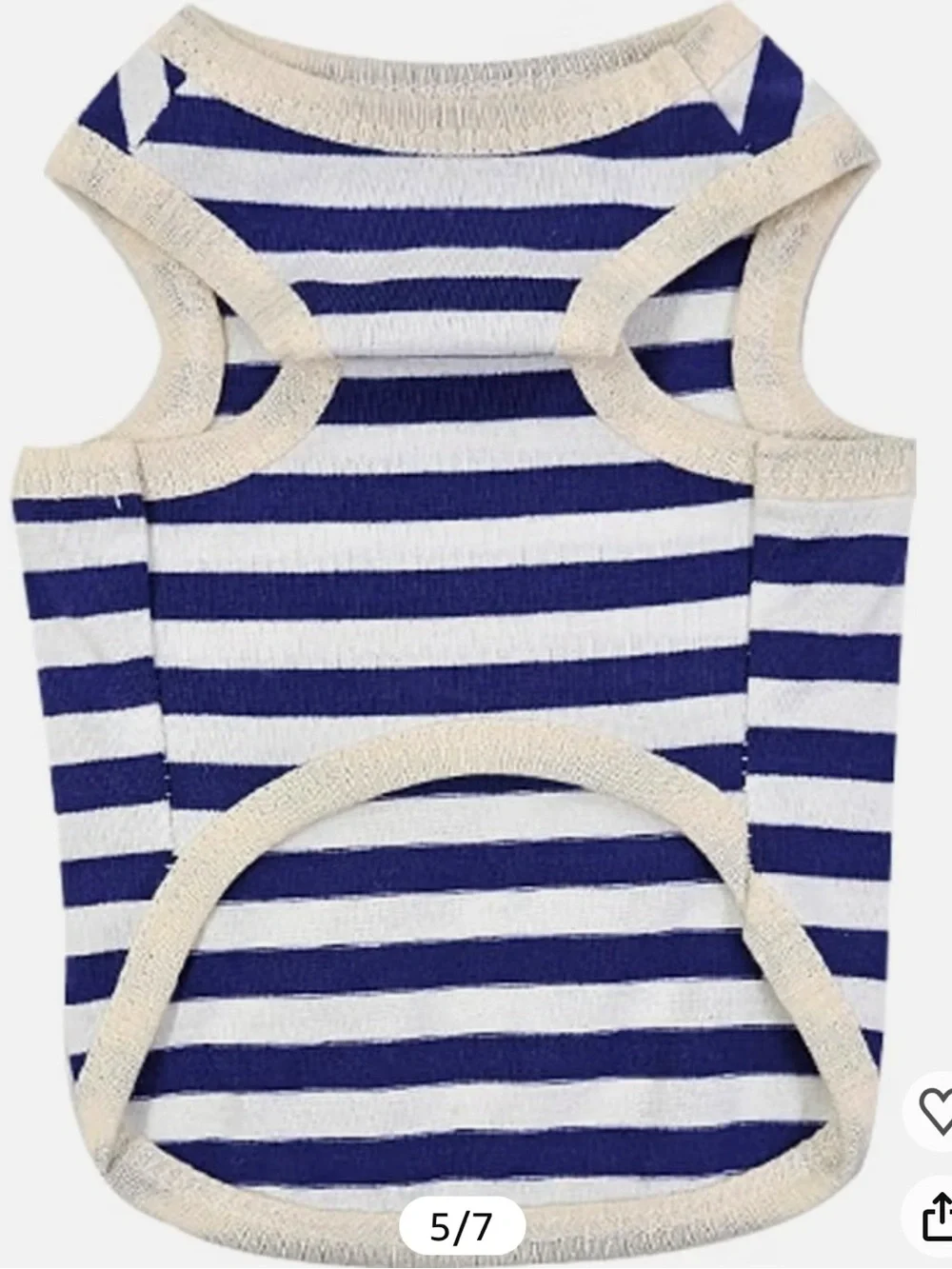 Dog Shirt M Vest Lightweight Stretchy Sailor T-Shirts Soft Cotton Sleeveless FC4